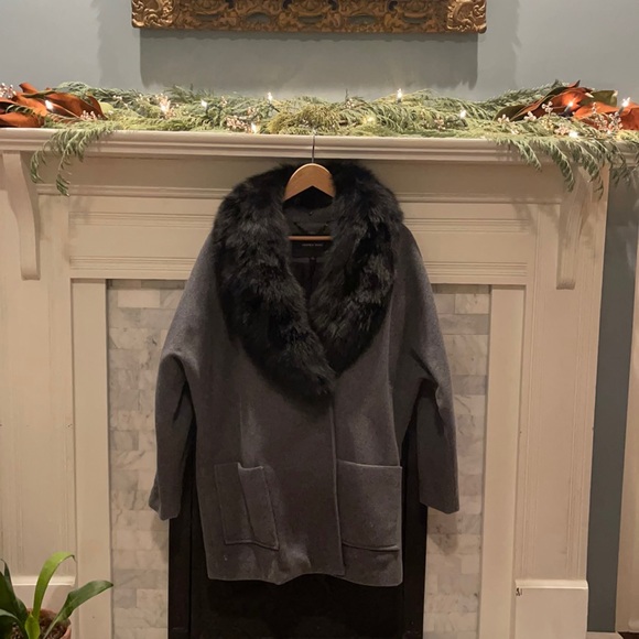 Wool & fox fur Andrew Marc coat - Picture 1 of 9